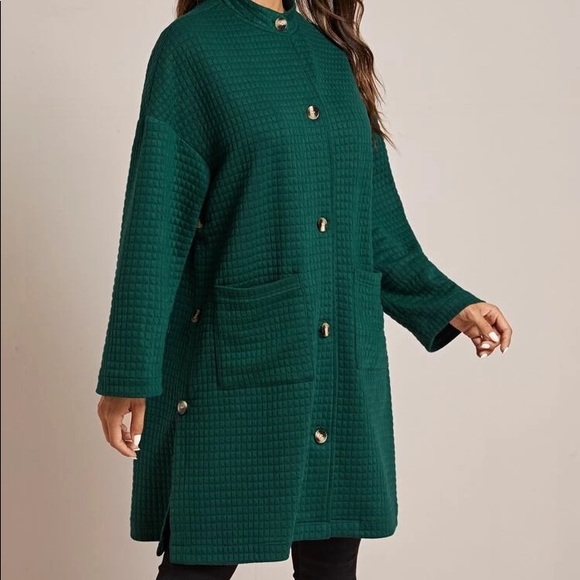 Dual Pockets Split Side Button Up Coat - Picture 2 of 5